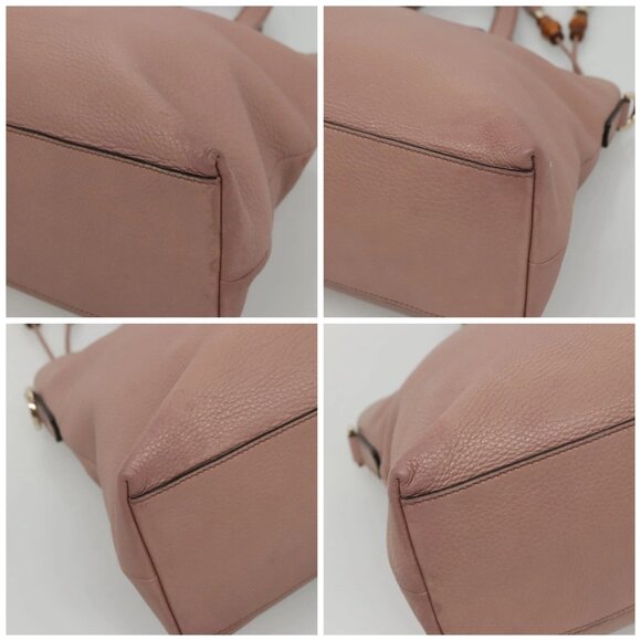 GUCCI Hand Bag Leather Outlet 2way Pink Gold - Picture 15 of 15